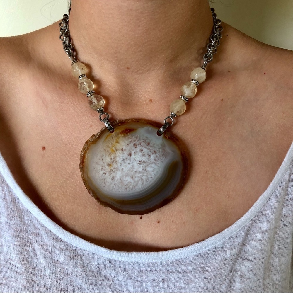 Brighton Rock My Heart Agate Necklace